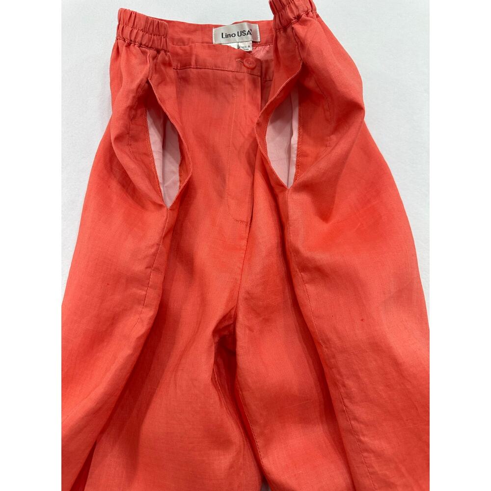 Lino USA 100% Linen Coral Capri Trousers Wide Leg Pants Women’s Size XL - Picture 6 of 11